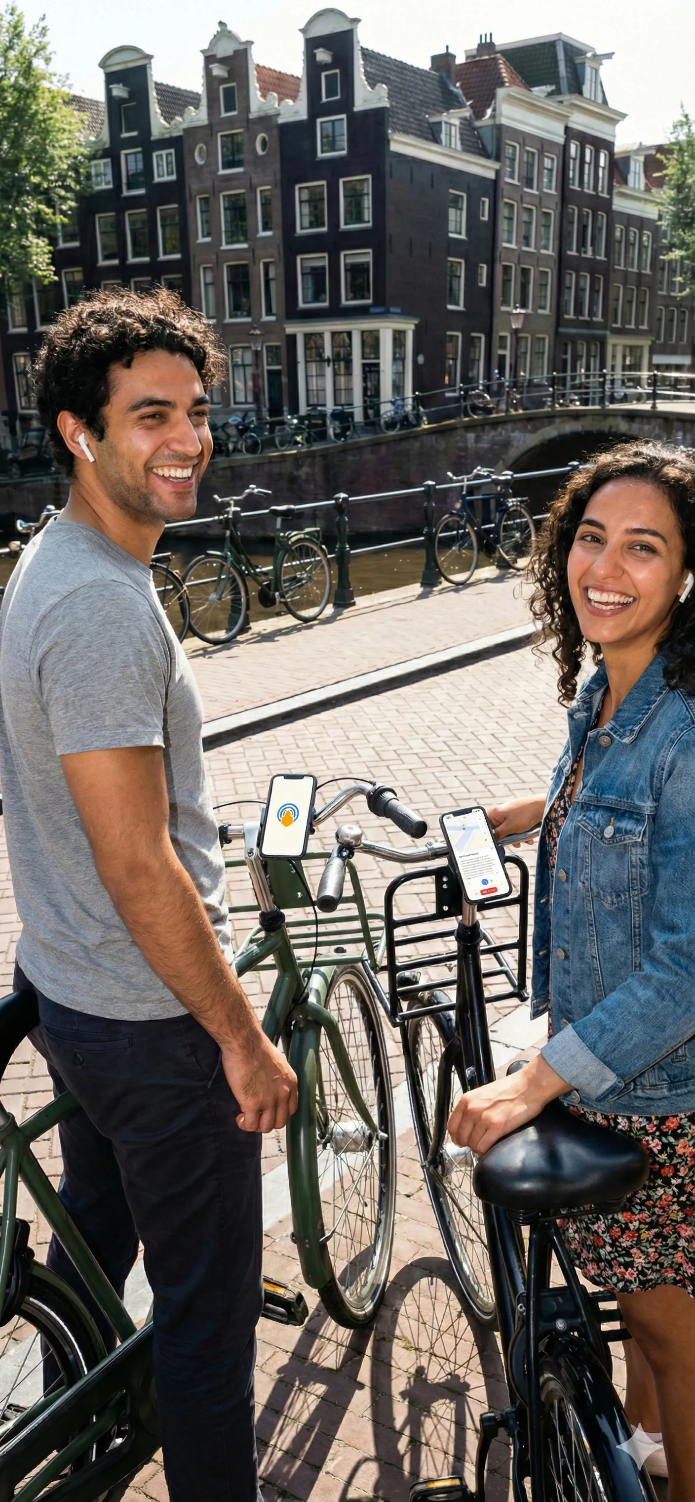 Explorer capturing Amsterdam canals from a boat
